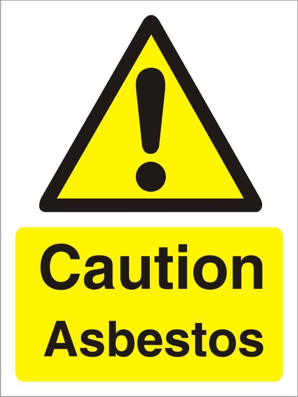 Warning Sign Asbestos Adhesive Vinyl 20 x 15 cm