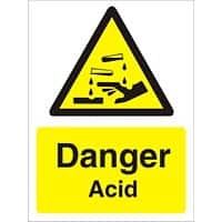 Warning Sign Acid Adhesive Vinyl 30 x 20 cm