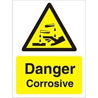 Warning Sign Corrosive Vinyl 20 x 15 cm