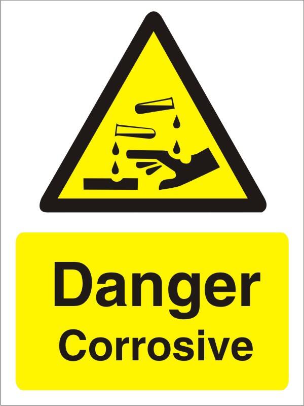 Warning Sign Corrosive Adhesive Plastic 40 x 30 cm