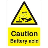Warning Sign Battery Acid Adhesive Vinyl 40 x 30 cm