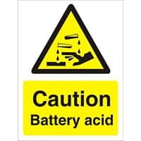 Warning Sign Battery Acid Plastic 40 x 30 cm