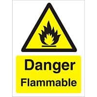 Warning Sign Flammable Vinyl 20 x 15 cm