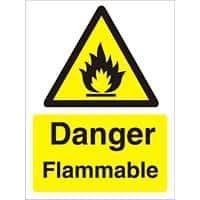 Warning Sign Flammable Adhesive Vinyl 30 x 20 cm