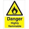 Warning Sign Highly Flammable Plastic 40 x 30 cm