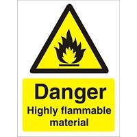 Warning Sign Highly Flammable Self Adhesive Vinyl 30 x 20 cm