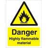 Warning Sign Highly Flammable Plastic 30 x 20 cm