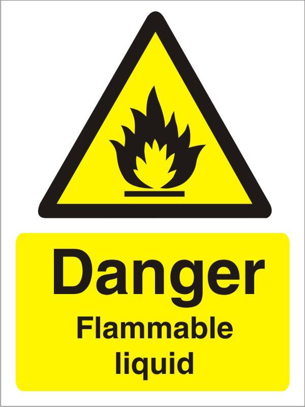 Warning Sign Flammable Liquid Adhesive Vinyl 30 x 20 cm