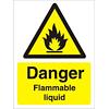 Warning Sign Flammable Liquid Vinyl 40 x 30 cm