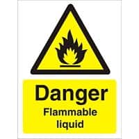 Warning Sign Flammable Liquid Adhesive Plastic 30 x 20 cm