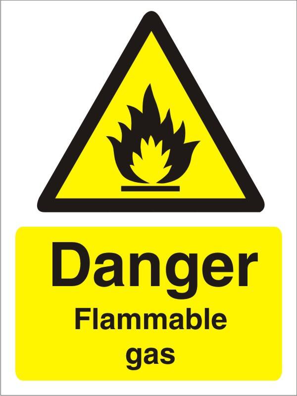 Warning Sign Flammable Gas Adhesive Vinyl 40 x 30 cm