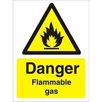 Warning Sign Flammable Gas Plastic 40 x 30 cm
