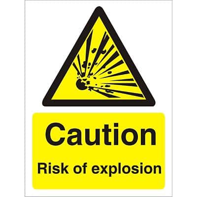 Warning Sign Risk of Explosion Vinyl 20 x 15 cm