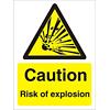 Warning Sign Risk of Explosion Self Adhesive Plastic 20 x 15 cm