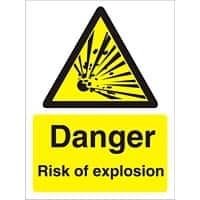 Warning Sign Explosion Adhesive Vinyl 20 x 15 cm