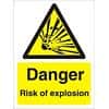 Warning Sign Risk of Explosion Self Adhesive Vinyl 20 x 15 cm