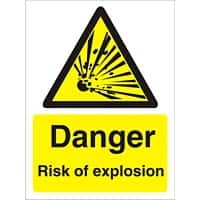 Warning Sign Risk of Explosion Vinyl 30 x 20 cm