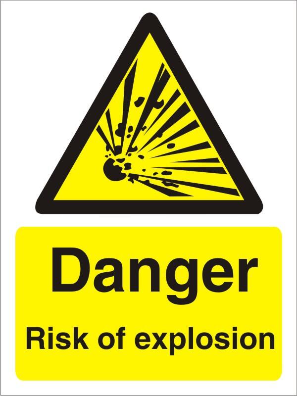 Warning Sign Explosion Adhesive Plastic 20 x 15 cm