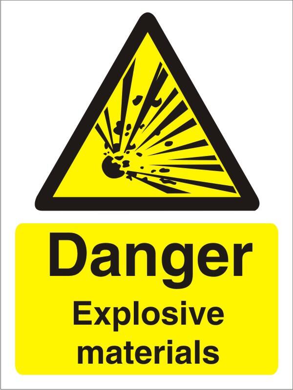Warning Sign Explosion Adhesive Vinyl 30 x 20 cm