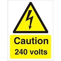 Warning Sign 241 Volts Adhesive Vinyl 30 x 20 cm