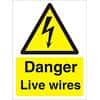 Warning Sign Live Wires Vinyl 20 x 15 cm