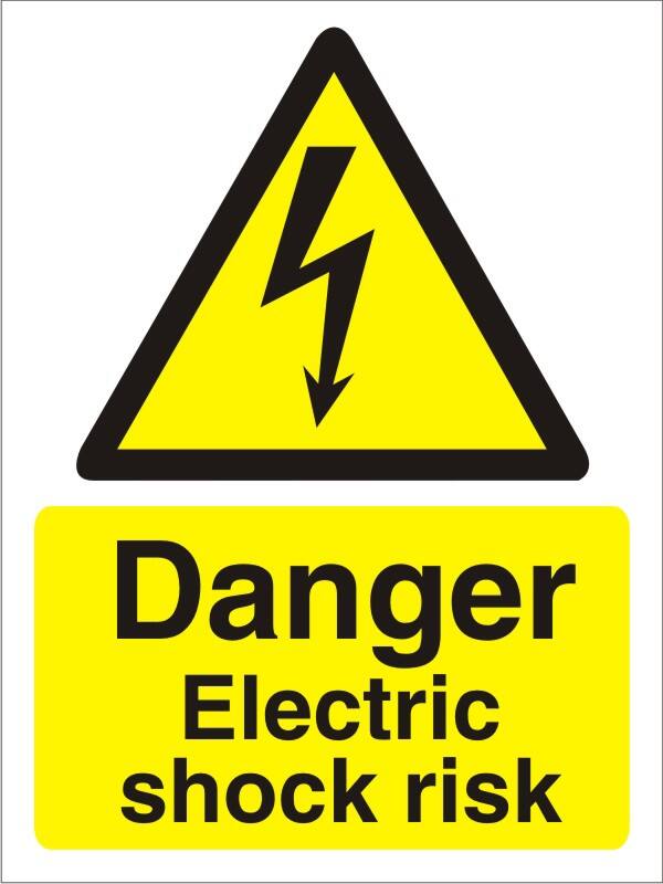 Warning Sign Electric Shock Adhesive Vinyl 30 x 20 cm