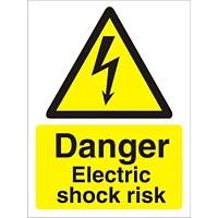 Warning Sign Electric Shock Risk Plastic 20 x 15 cm