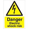 Warning Sign Electric Shock Risk Self Adhesive Plastic 40 x 30 cm