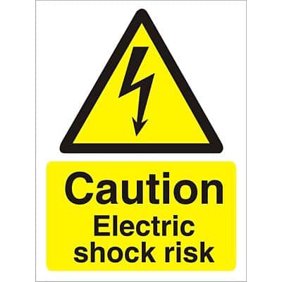 Warning Sign Electric Shock Risk Vinyl 30 x 20 cm