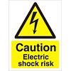 Warning Sign Electric Shock Risk Self Adhesive Vinyl 40 x 30 cm