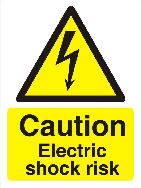 Warning Sign Electric Shock Adhesive Plastic 20 x 15 cm