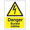 Warning Sign Buried Cables Vinyl 20 x 15 cm