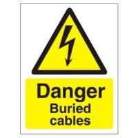 Warning Sign Buried Cables Adhesive Vinyl 40 x 30 cm