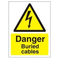 Warning Sign Buried Cables Plastic 20 x 15 cm