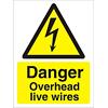 Warning Sign Overhead Wires Plastic 30 x 20 cm
