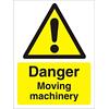 Warning Sign Moving Machinery Vinyl 20 x 15 cm