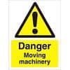 Warning Sign Moving Machinery Vinyl 20 x 15 cm