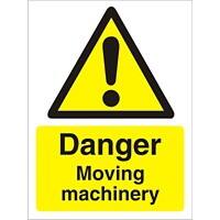 Warning Sign Moving Machinery Vinyl 40 x 30 cm