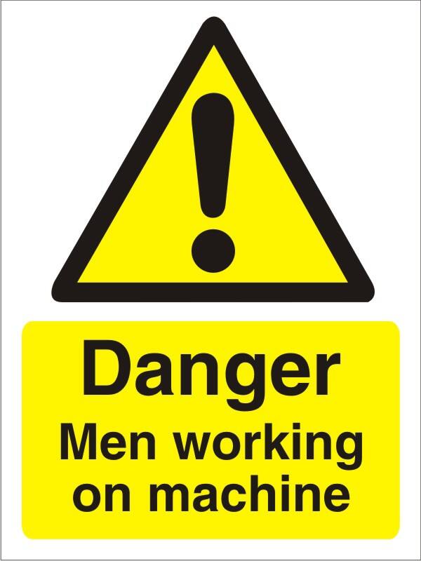 Warning Sign Men Working Adhesive Vinyl 20 x 15 cm