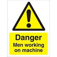 Warning Sign Men Working Vinyl 20 x 15 cm