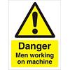 Warning Sign Men Working Plastic 20 x 15 cm