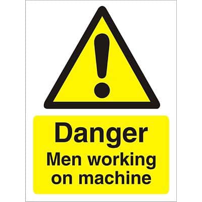 Warning Sign Men Working Plastic 20 x 15 cm