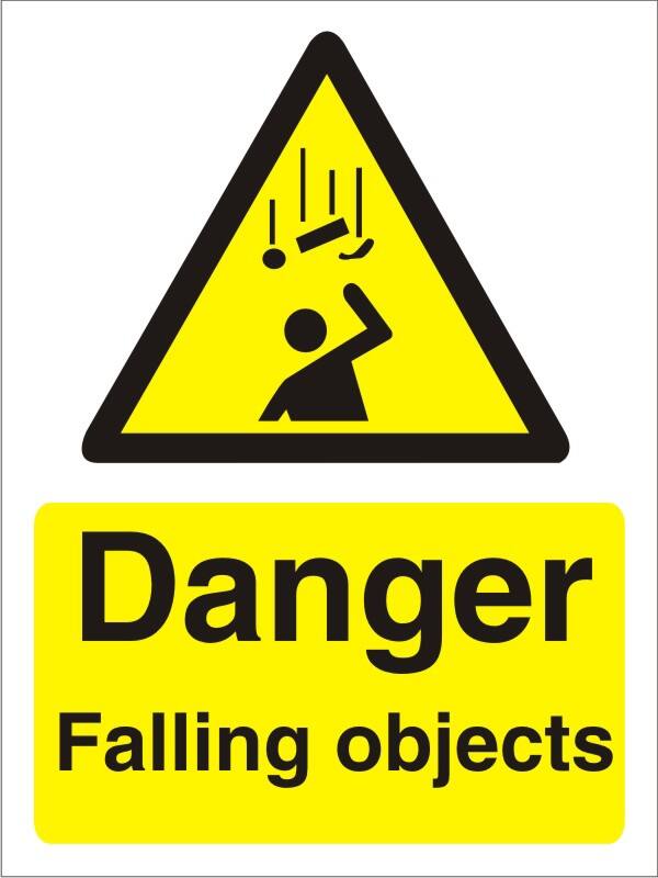 Warning Sign Falling Objects Adhesive Plastic 40 x 30 cm