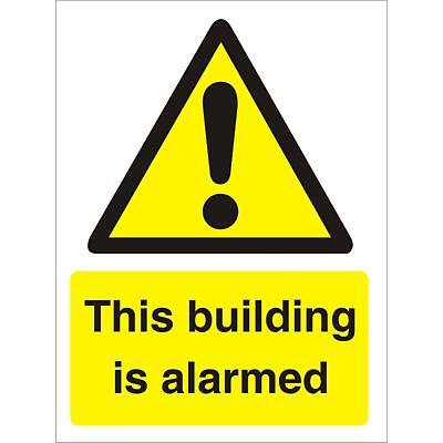 Warning Sign Building Alarmed Vinyl 20 x 15 cm