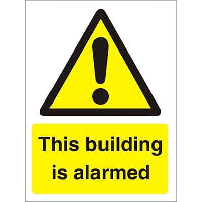 Warning Sign Building Alarmed Vinyl 30 x 20 cm