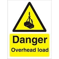 Warning Sign Overhead Load Adhesive Vinyl 30 x 20 cm