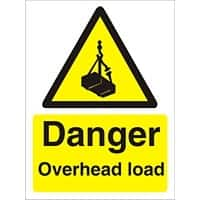 Warning Sign Overhead Load Vinyl 40 x 30 cm