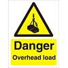 Warning Sign Overhead Load Plastic 20 x 15 cm