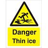 Warning Sign Thin Ice Vinyl 40 x 30 cm