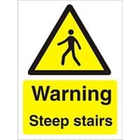Warning Sign Steep Stairs Vinyl 20 x 15 cm